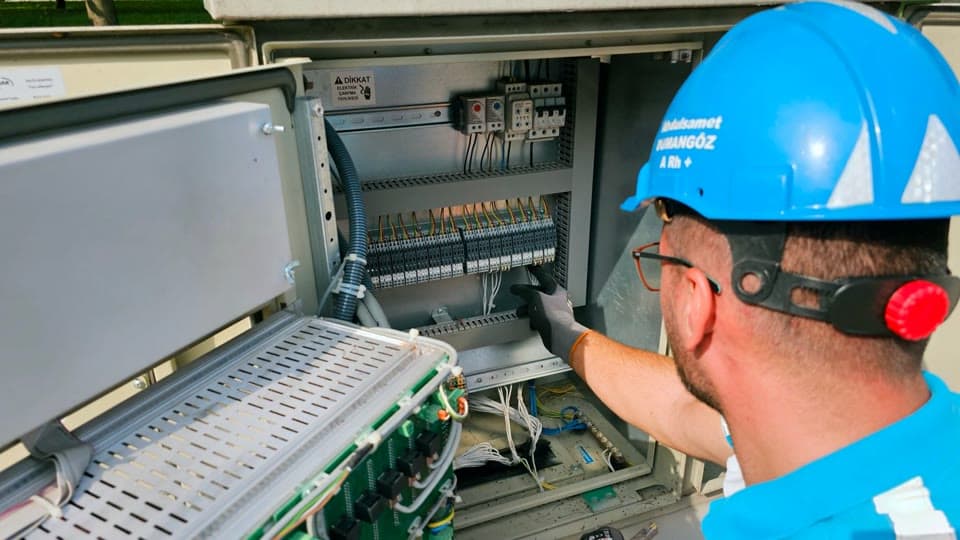 Electrician at work