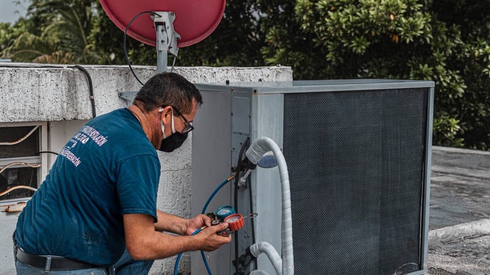 HVAC Technician at work
